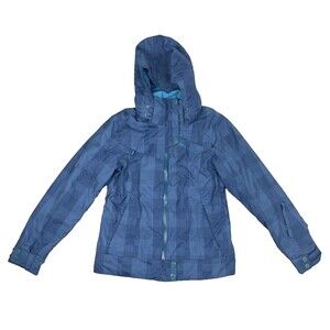 Marmot MemBrain Waterproof Blue Check Outdoor Gorcope Women's S Ski Rain Jacket